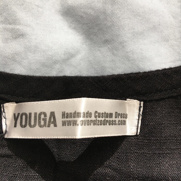 Linen Cotton Maxi Dress (xs, black) - Picture 2 of 2